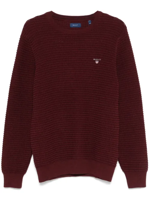 Gant pull à texture coton - Rouge - Gant - Modalova