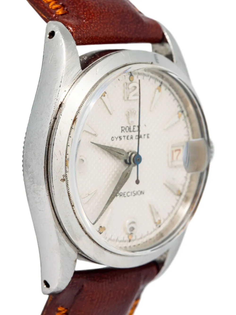 Pre-owned Rolex Oyster Date 30mm In White