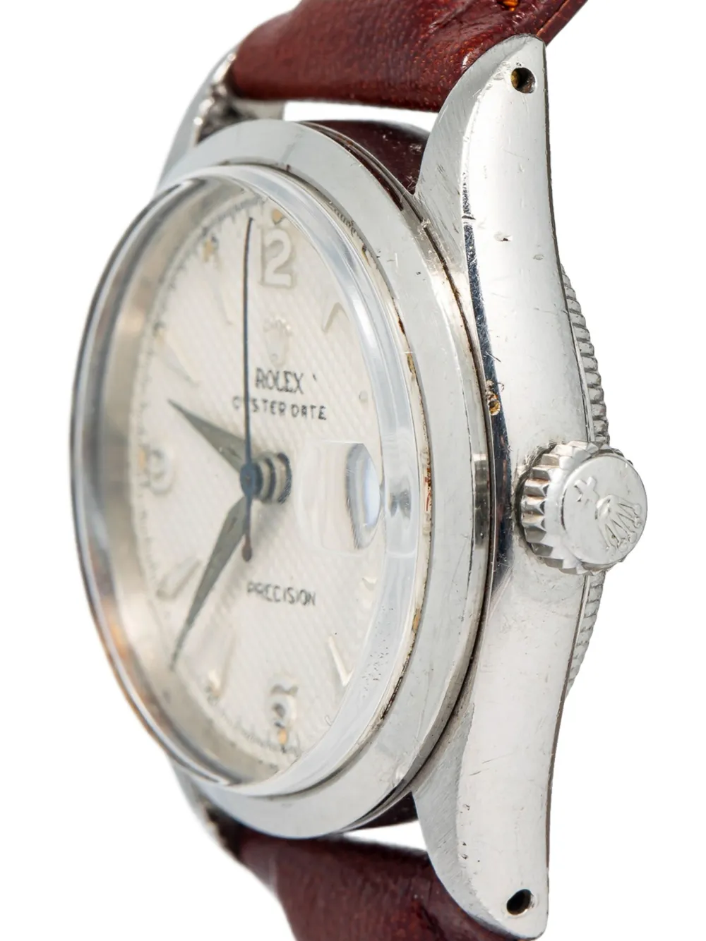 Pre-owned Rolex Oyster Date 30mm In White