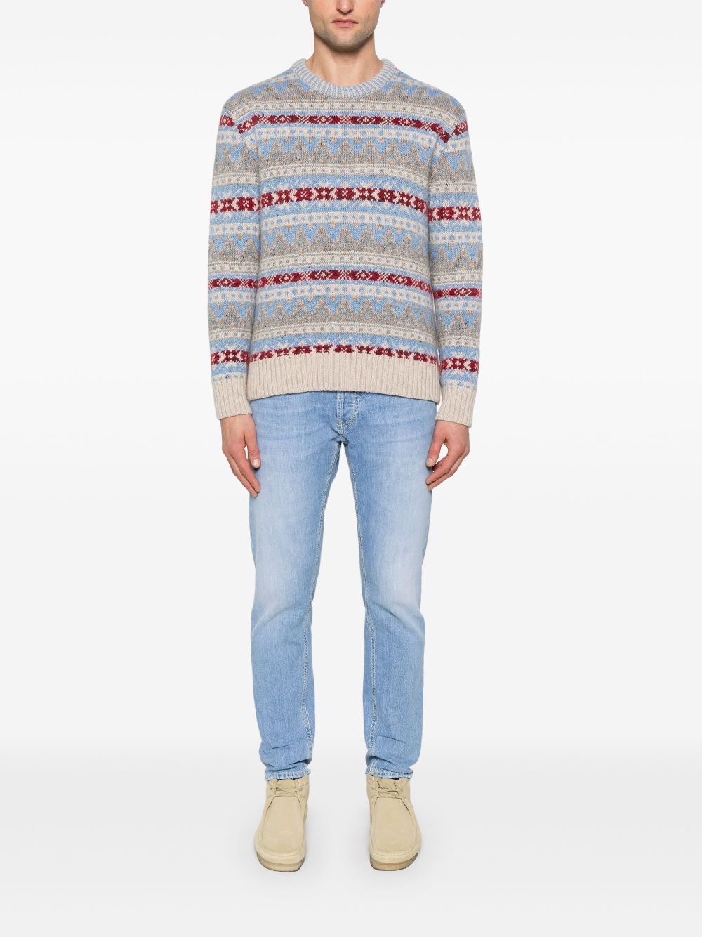 Gant fair-isle crew-neck sweater - Blue