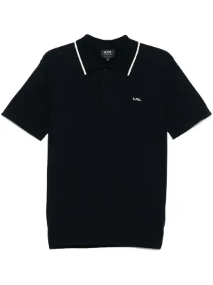 Tシャツ・カットソー A.P.C. Carter Logo Regular Fit Short Sleeve Polo Shirt Black A.P.C. Polo Shirts for Men - Shop Now on FARFETCH
