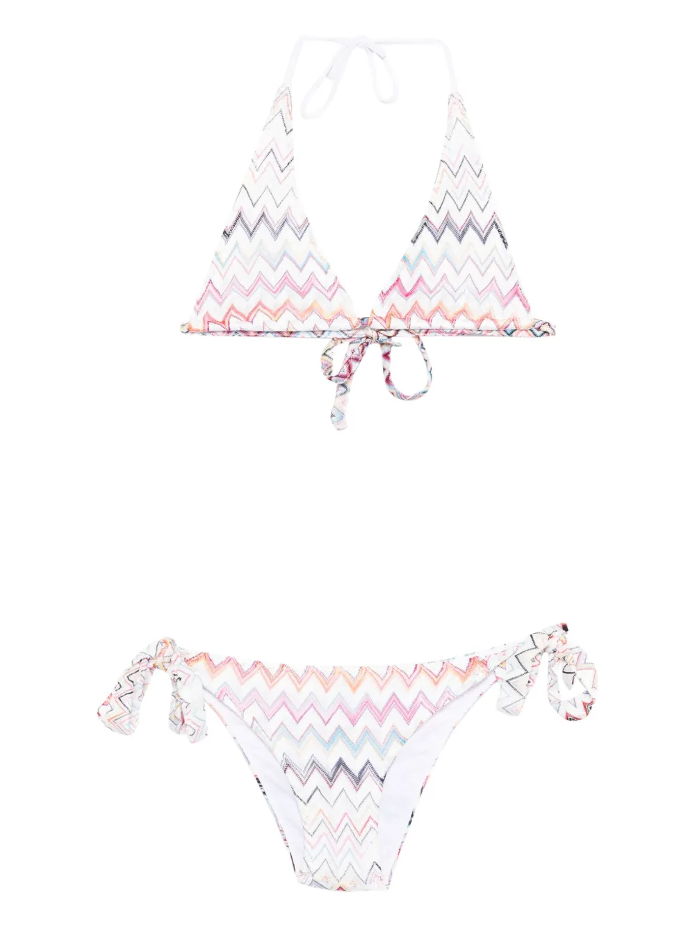 Missoni zigzag-motif bikini set Wit