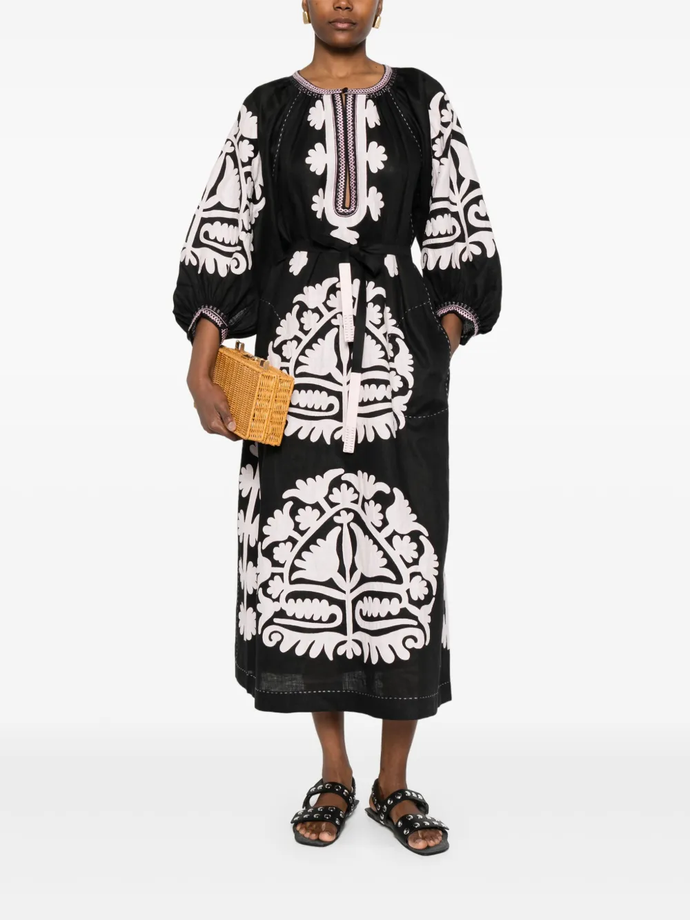 Vita Kin Shalimar midi dress - Zwart