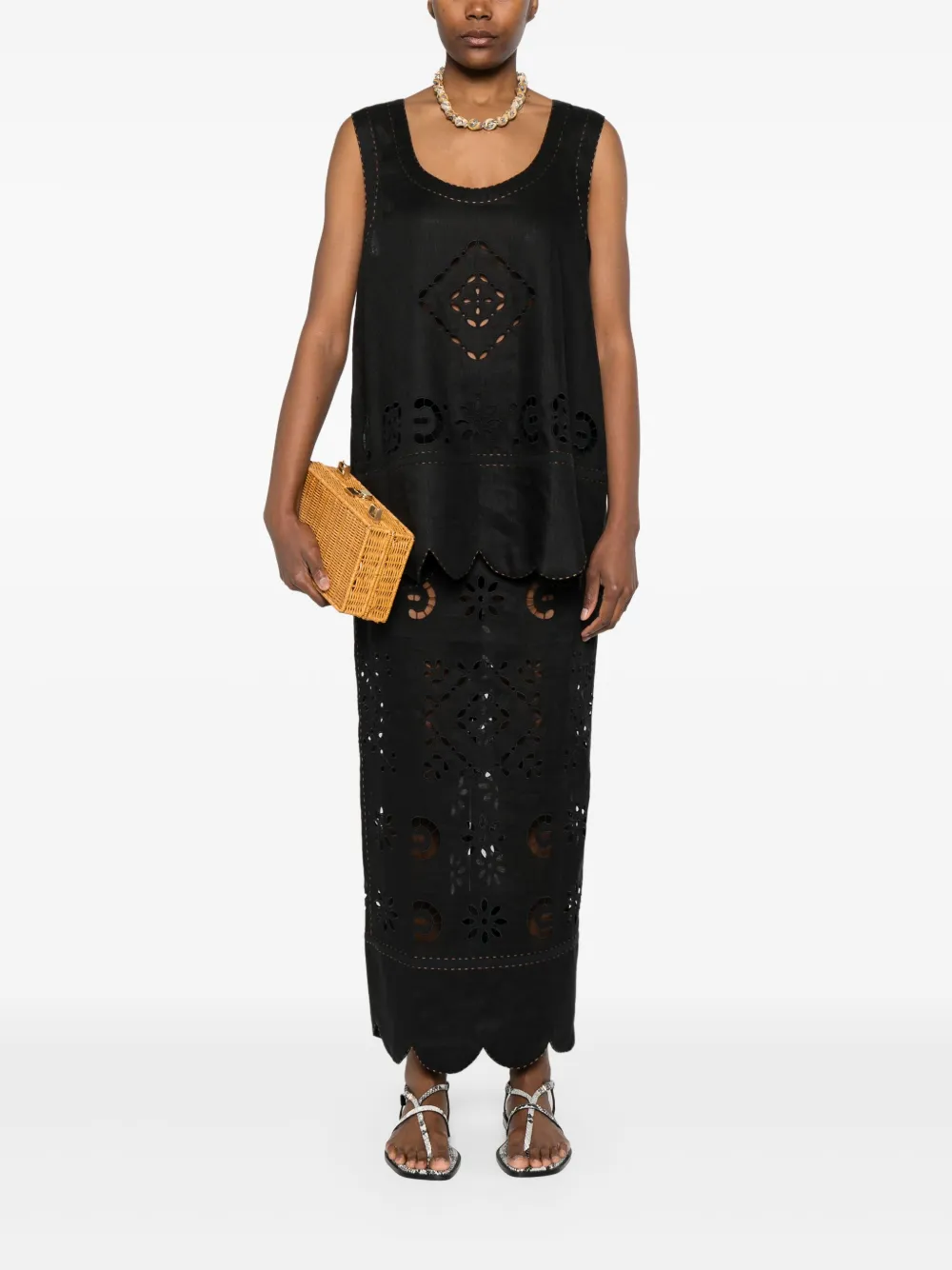 Vita Kin Orlando midi skirt - Zwart