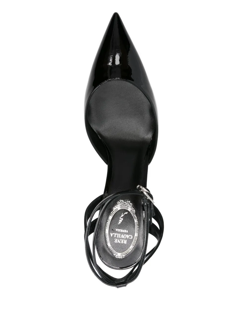 René Caovilla 80mm leather heeled pumps Black