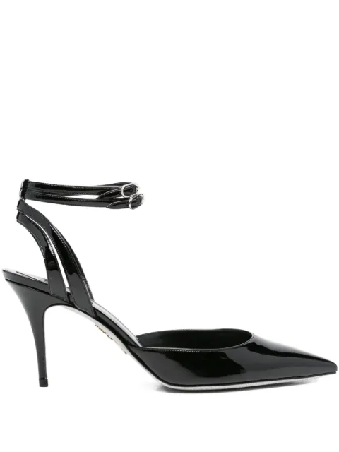 René Caovilla 80mm leather heeled pumps