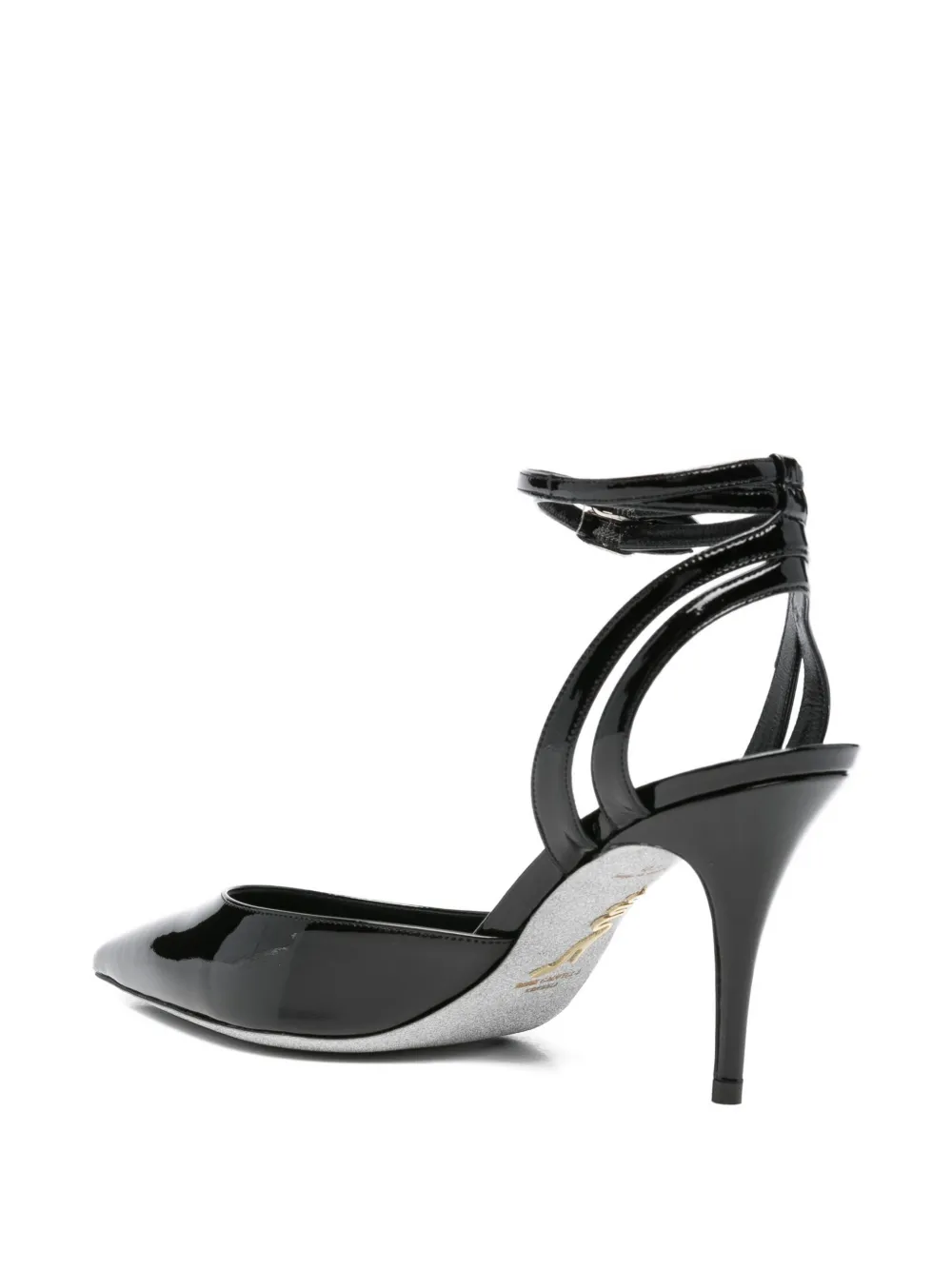 René Caovilla 80mm leather heeled pumps Black