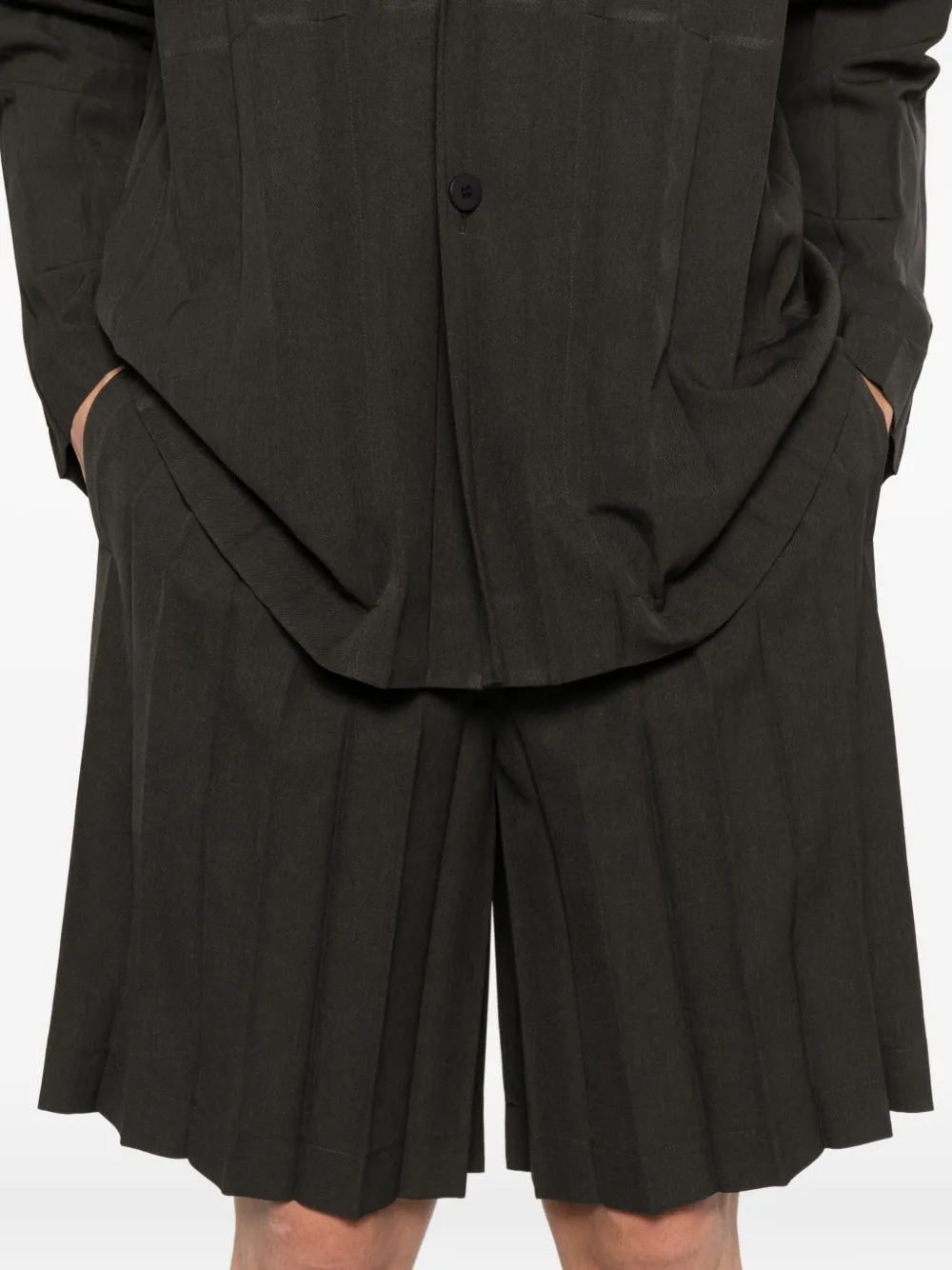 Homme Plissé Issey Miyake Geplooide shorts Bruin