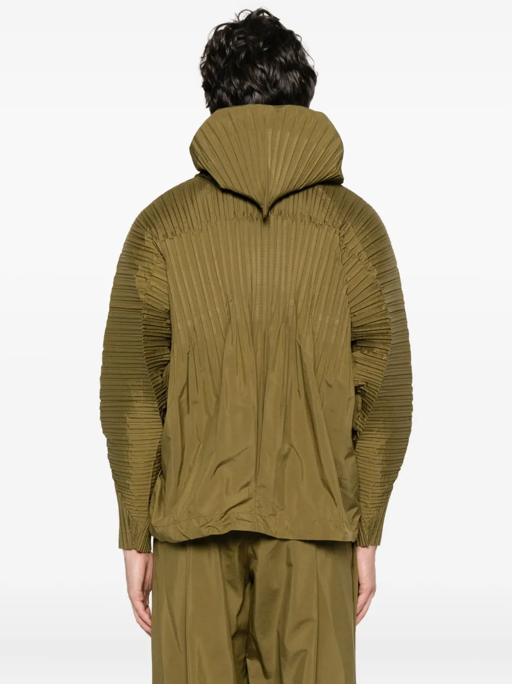 Homme Plissé Issey Miyake Bomberjack met rits Groen