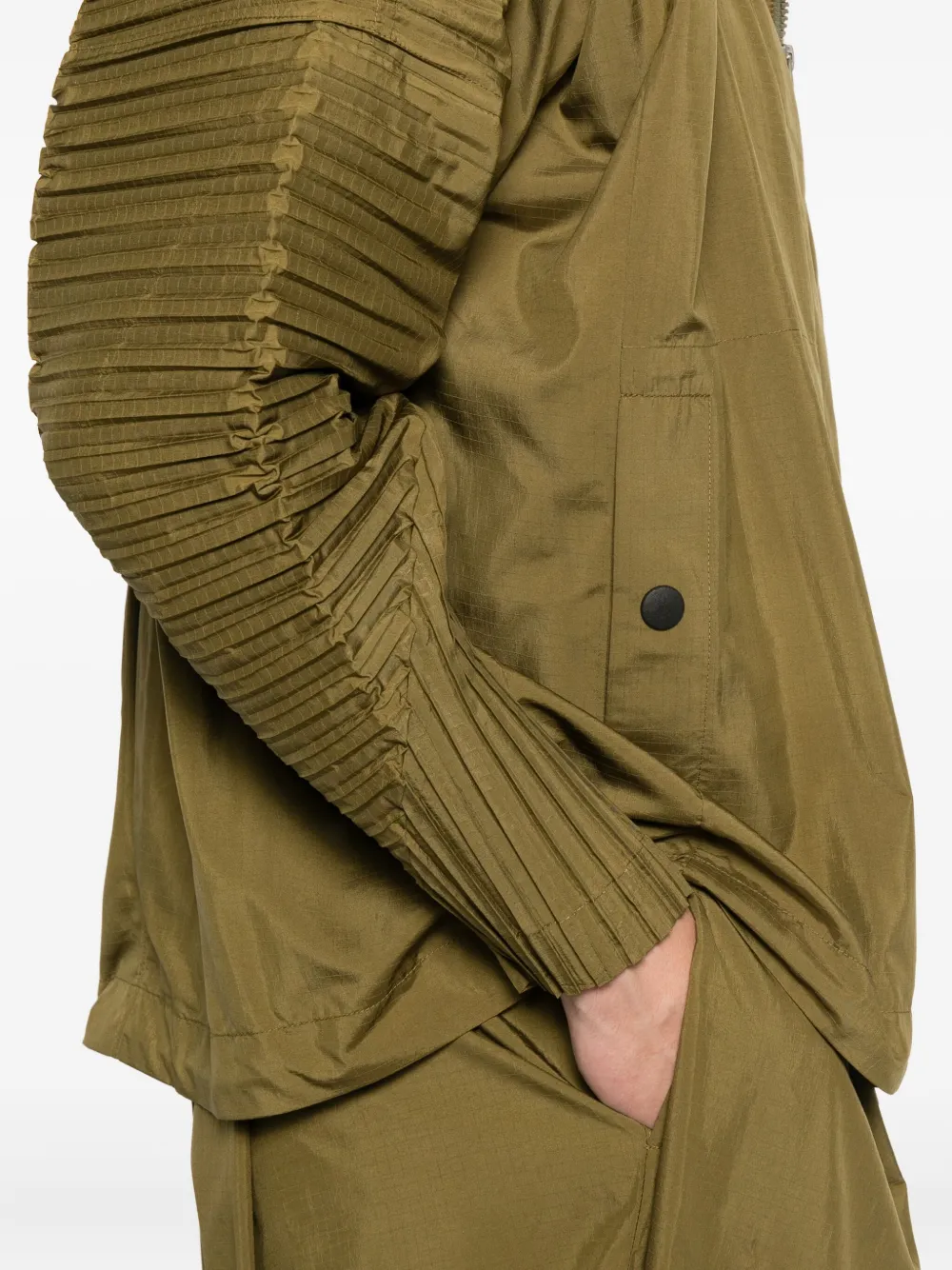 Homme Plissé Issey Miyake Bomberjack met rits Groen