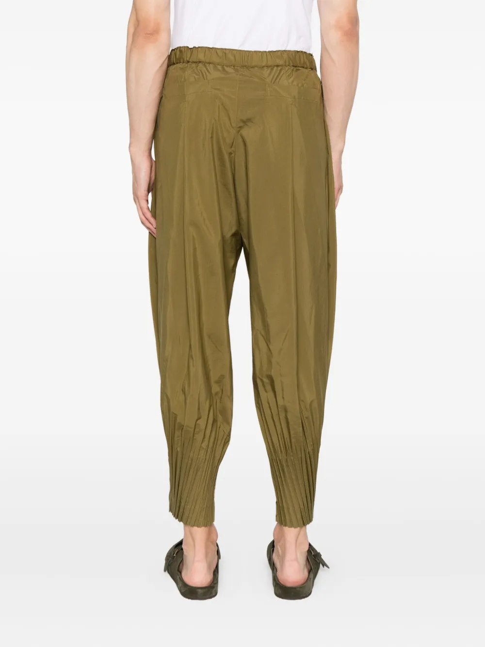 Homme Plissé Issey Miyake Broek met wijde pijpen Groen