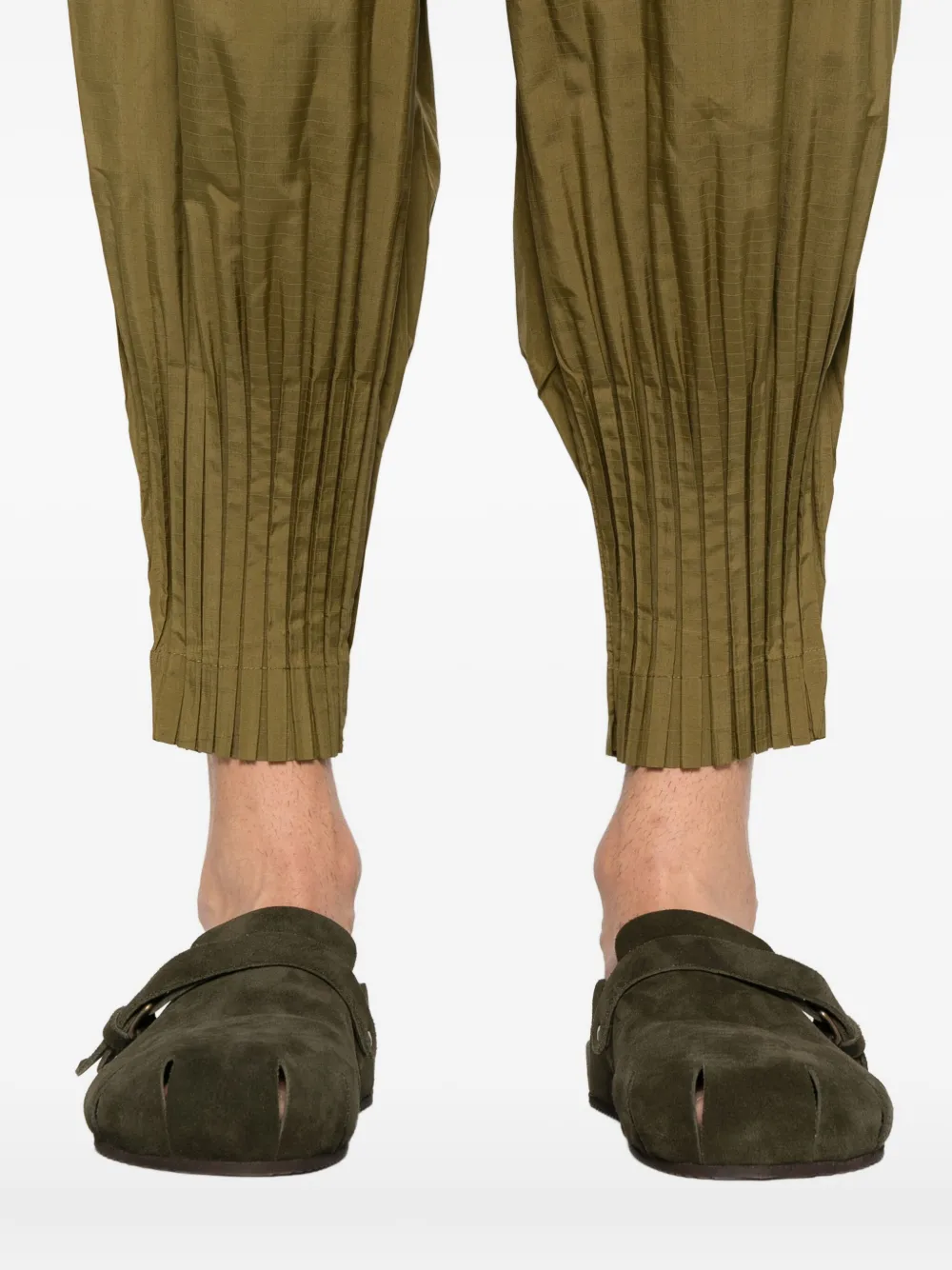 Homme Plissé Issey Miyake Broek met wijde pijpen Groen