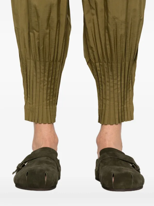 Homme Plissé Issey Miyake ワイドパンツ | グリーン | FARFETCH JP