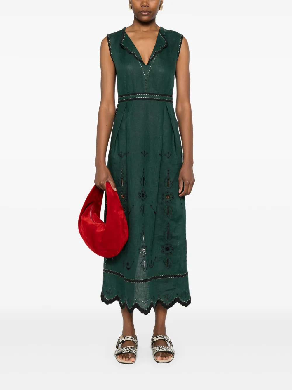 Vita Kin Cassandra midi dress - Groen