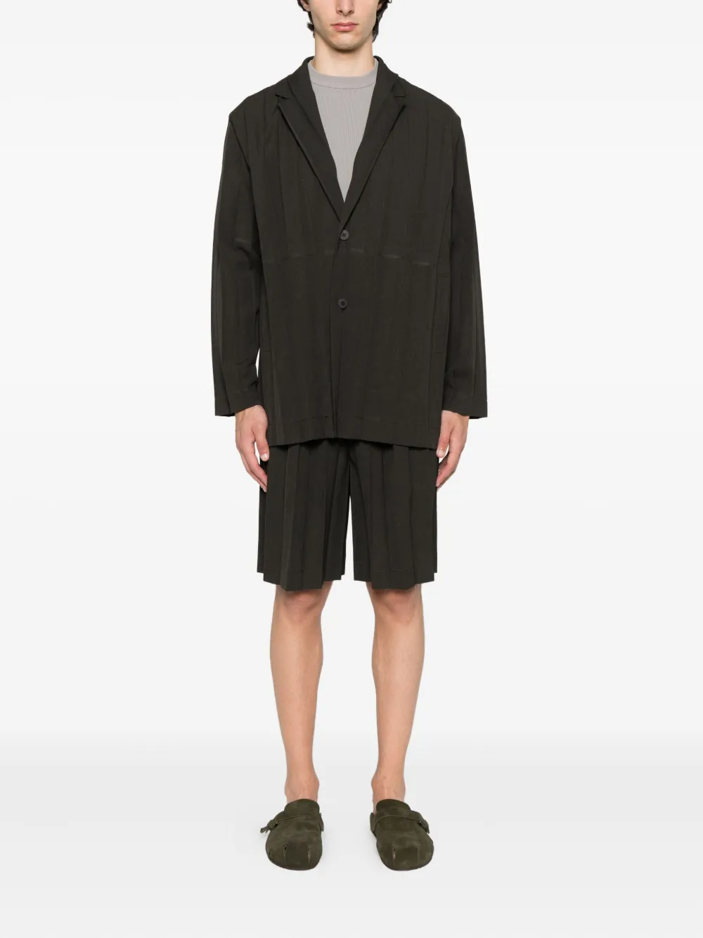 Homme Plissé Issey Miyake Geplooide blazer Bruin