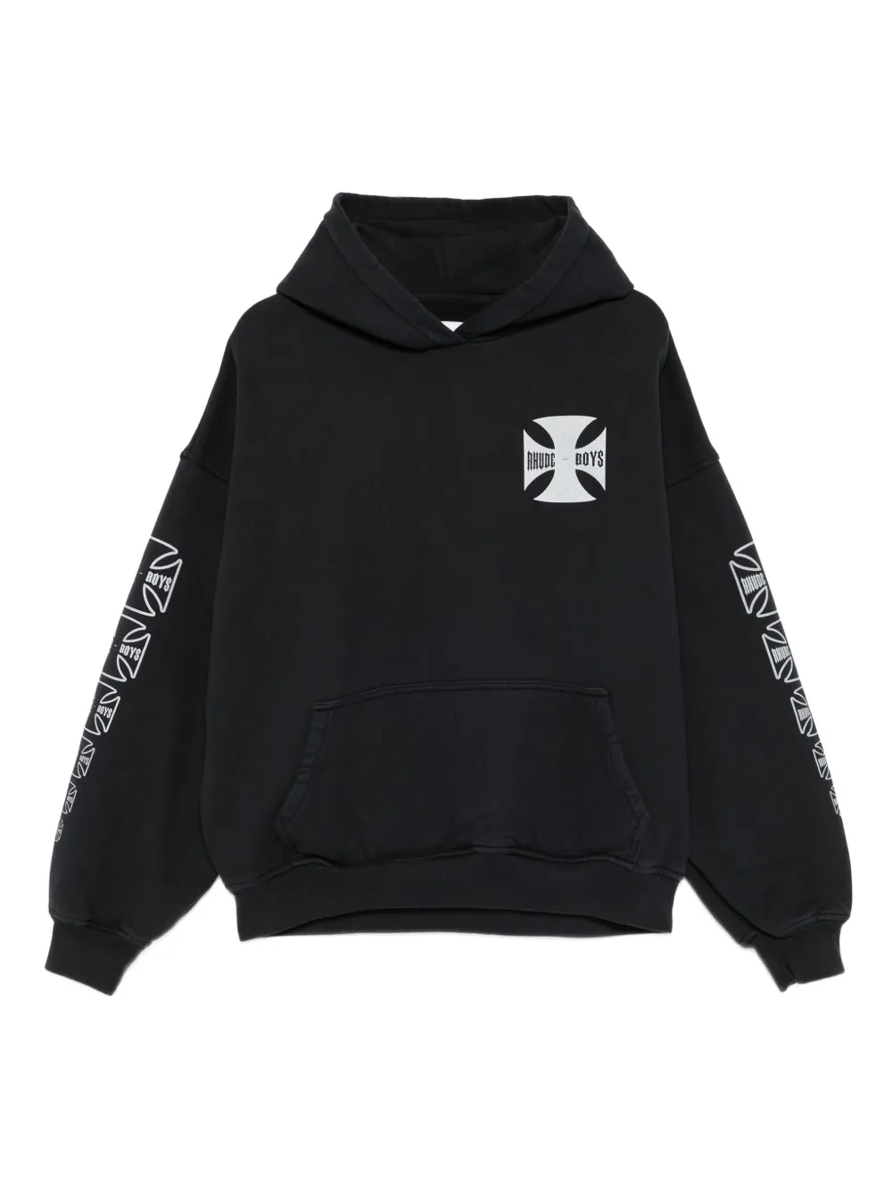 RHUDE logo-print hoodie Zwart