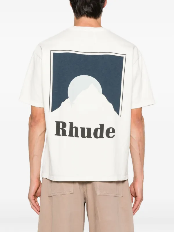 【RHUDE】関税送料込 ムーンライトロゴ コットン Tシャツ RHUDE Moonlight Tシャツ | ニュートラル | FARFETCH JP