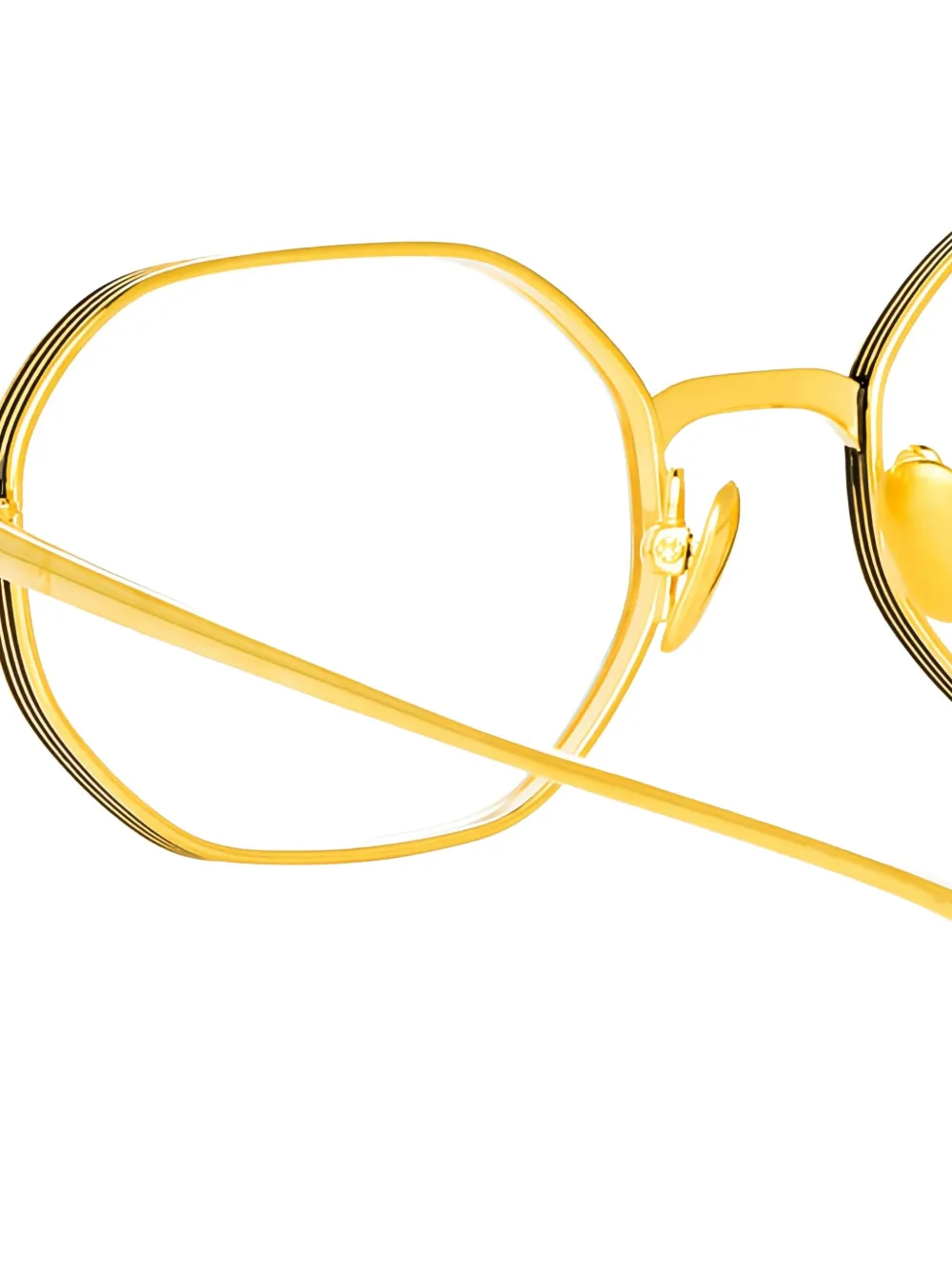 Linda Farrow Bril met geometrisch montuur Goud