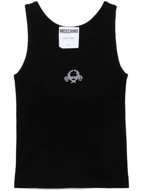 Moschino logo-embroidered top
