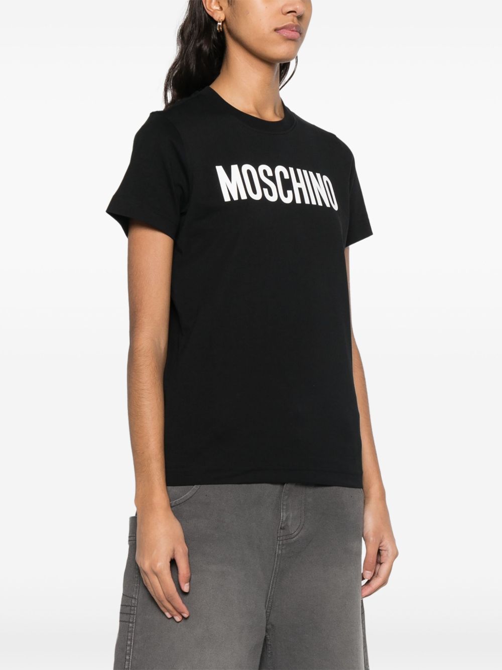 Moschino T-shirt met logoprint Zwart