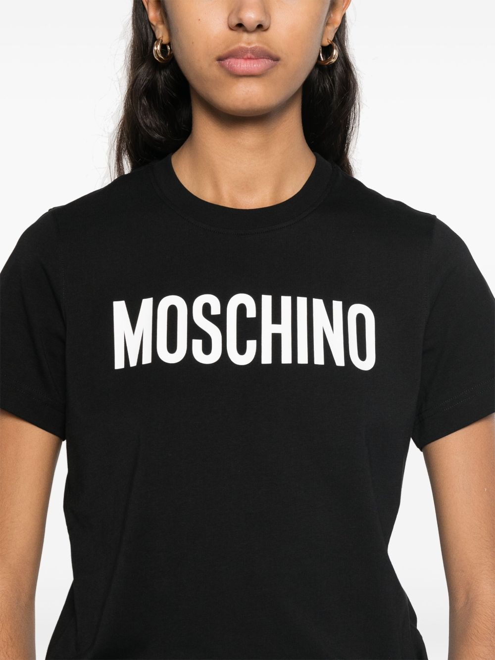 Moschino T-shirt met logoprint Zwart