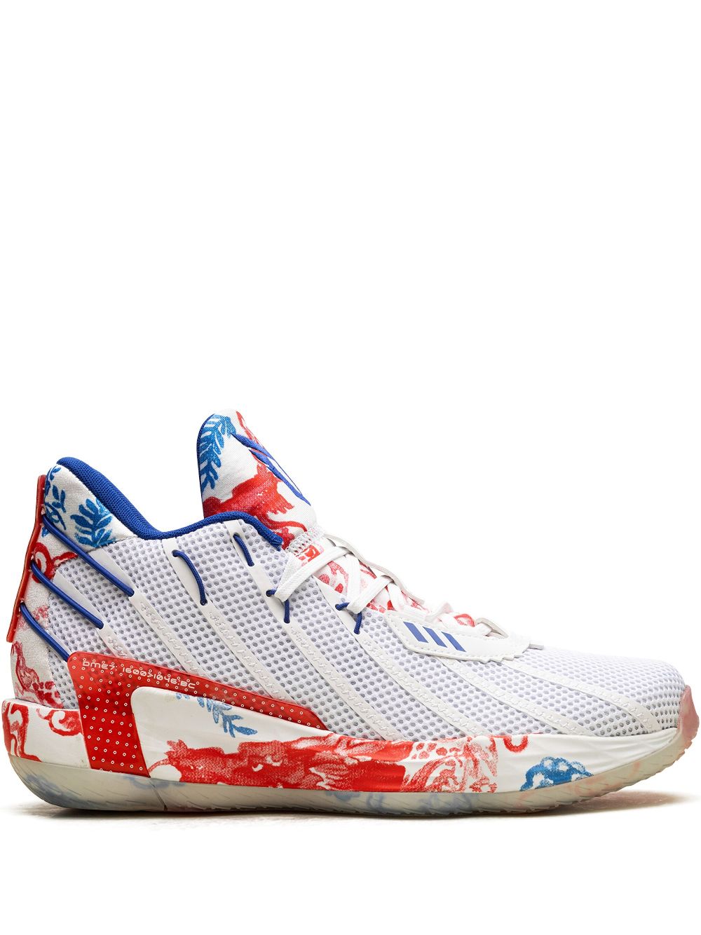 Adidas Dame 7 "Fine China Cloud White Royal Blue Vivid Red" sneakers