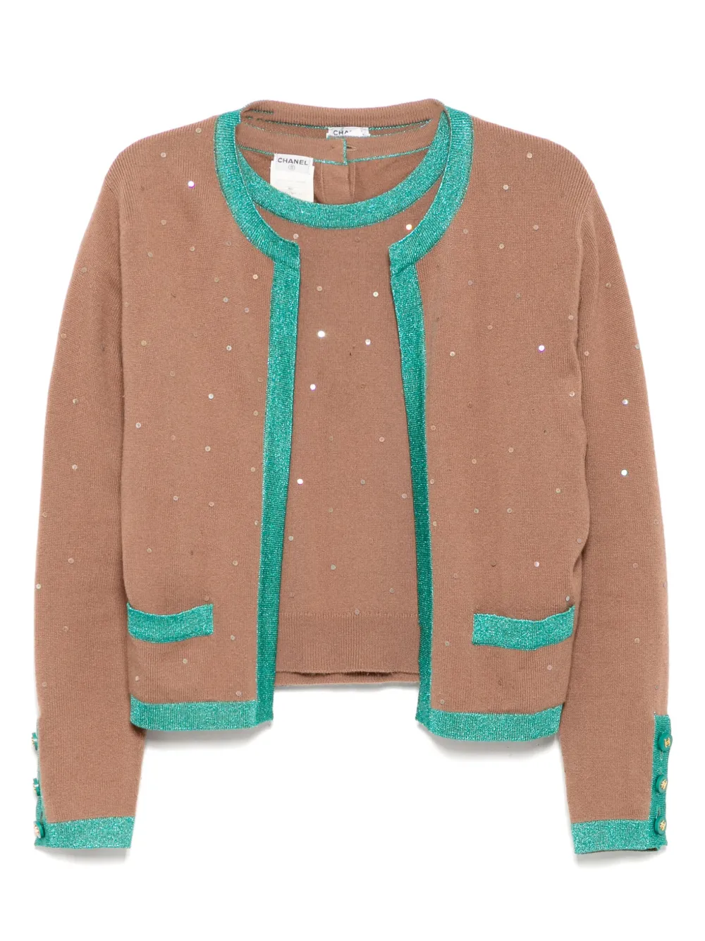 CHANEL Pre-Owned 1996 ensemble cardigan top | Brown | Image 1