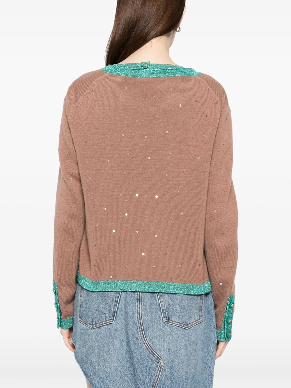 Pre-owned Chanel 1996 Ensemble Cardigan Top In Brown
