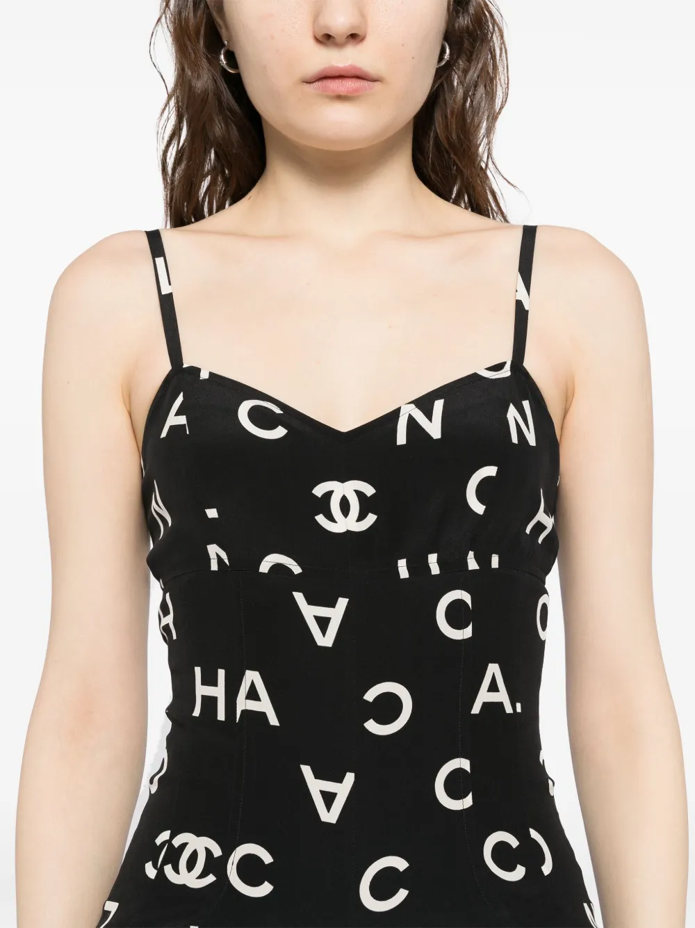 Pre-owned Chanel 1997 Sleeveless Dress In Black