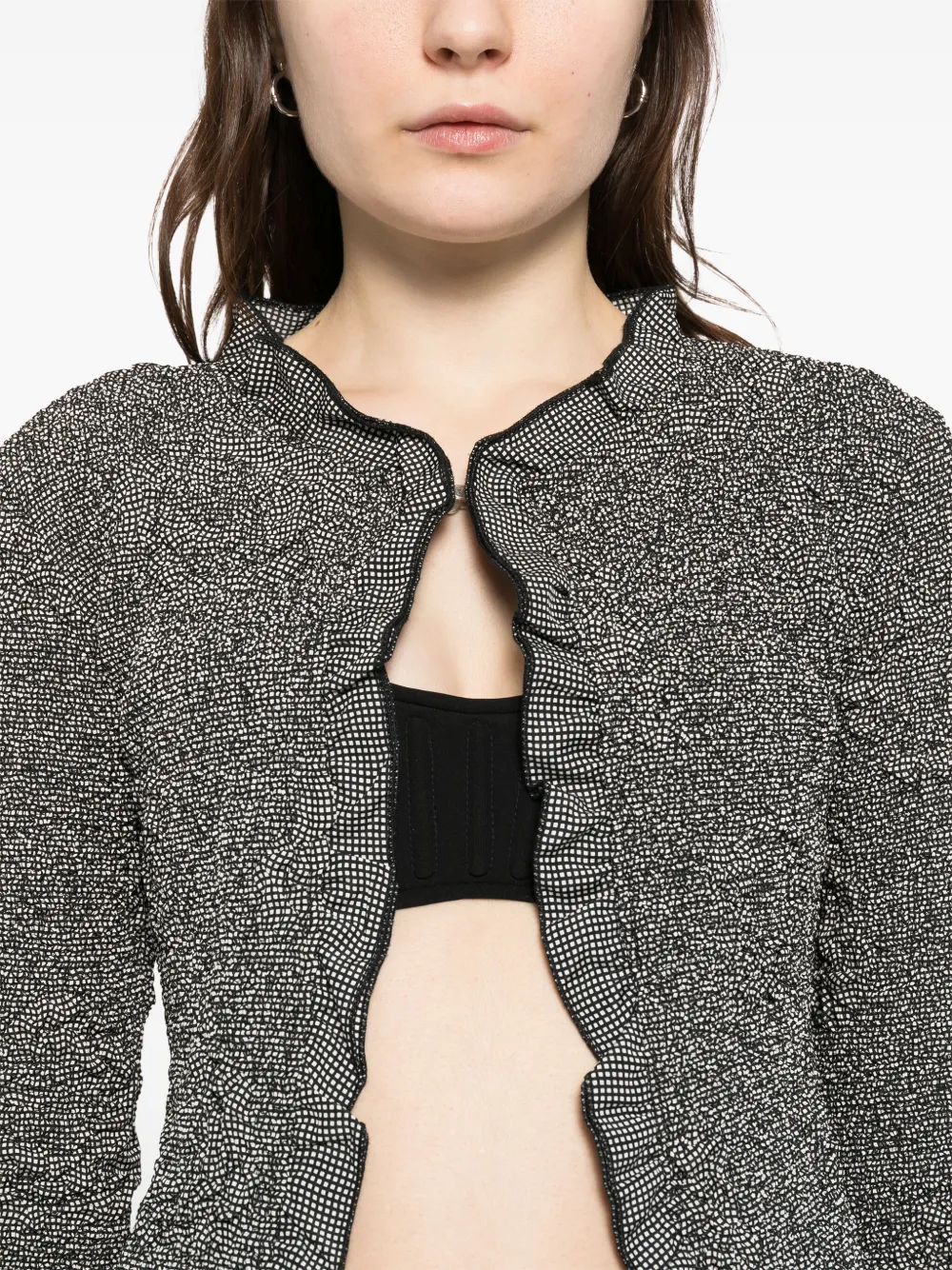 Pre-owned Chanel 2004 Collarless Jacket In White