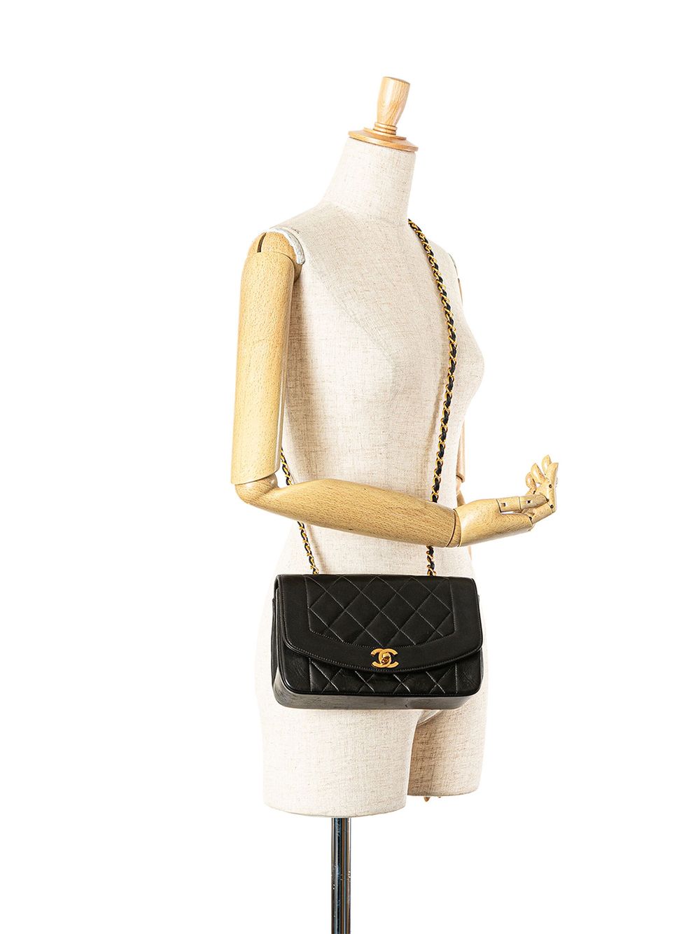 CHANEL Pre-Owned 1994-1996 Small Lambskin Diana Flap crossbody bag - Zwart