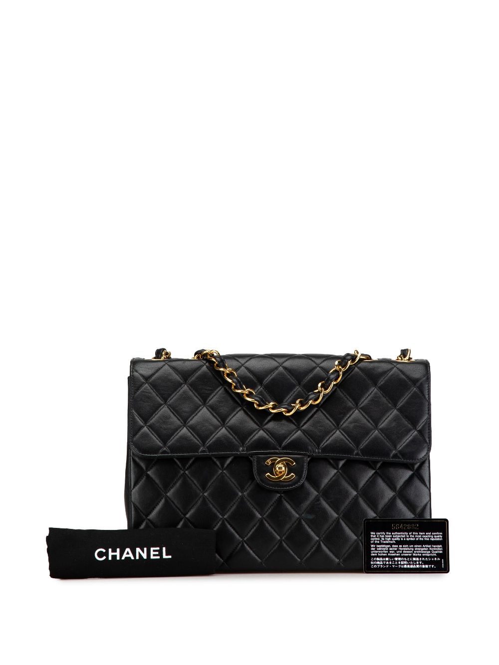 CHANEL Pre-Owned 1997-1999 Jumbo Classic Lambskin Single Flap shoulder bag - Zwart