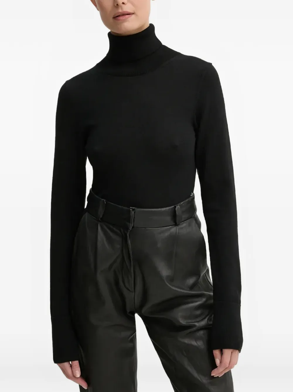 AERON turtle-neck long-sleeve sweater - Nero