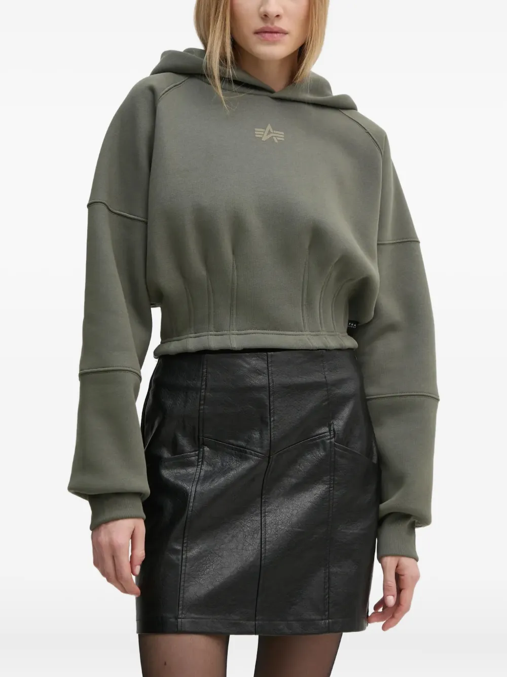 Alpha Industries cinched-waist hoodie | Green | Image 1