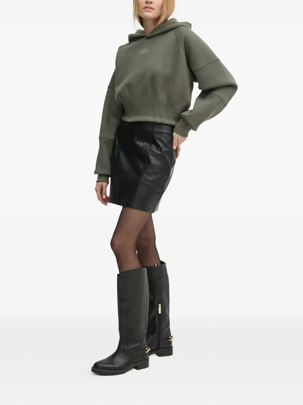 Alpha Industries cinched-waist hoodie - Groen