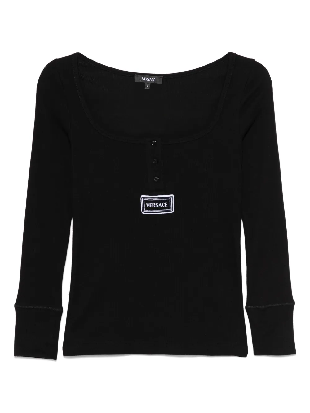 Versace T-shirt met logopatch Zwart