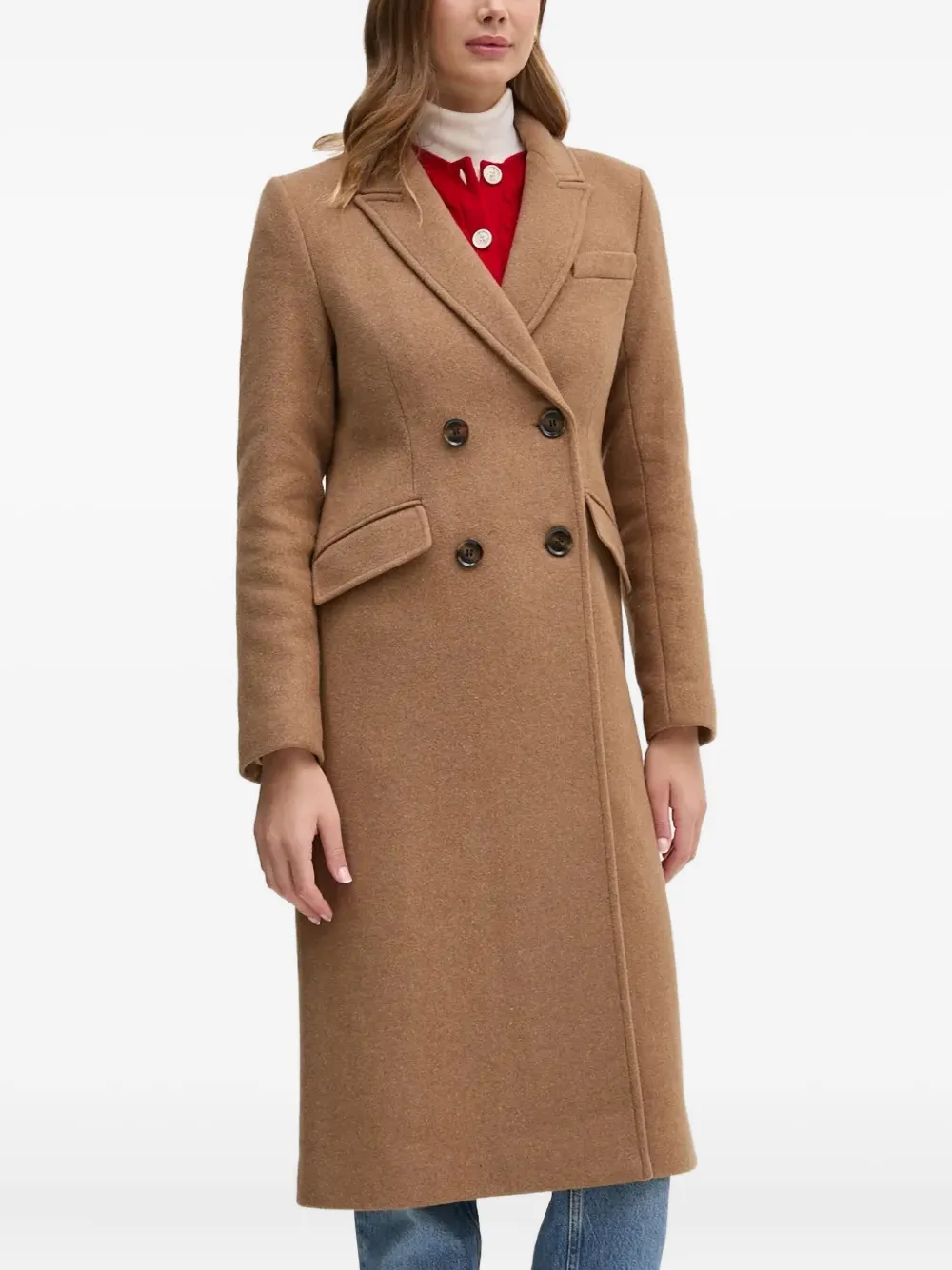 Barbour Marylin Double-breasted Wool Coat In Brown