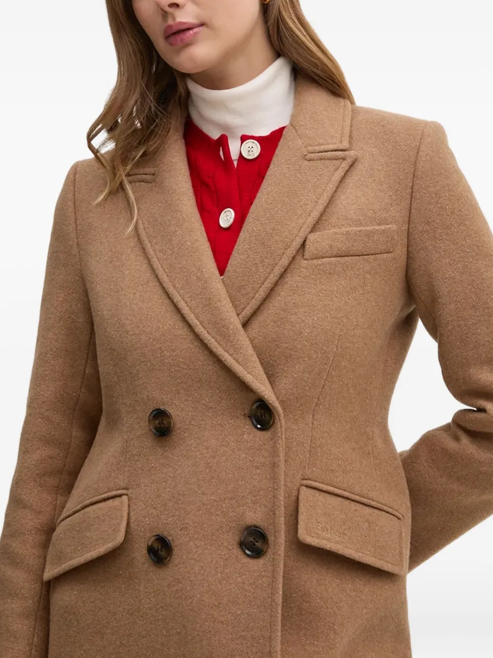 Barbour Marylin Double-breasted Wool Coat In Brown