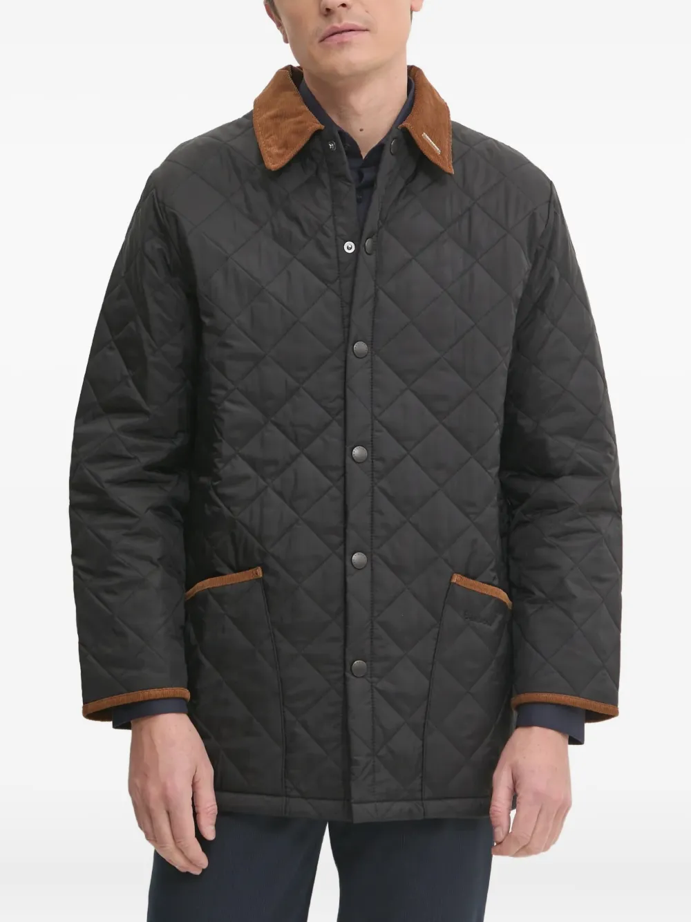 Barbour Liddesdale diamond-quilted corduroy-collar jacket | Black | Image 1