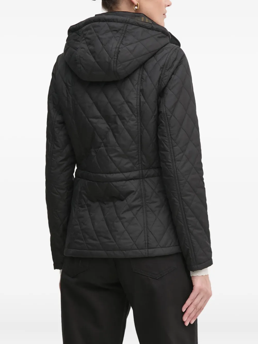 Barbour Millfire diamantvormig gewatteerd jack Zwart