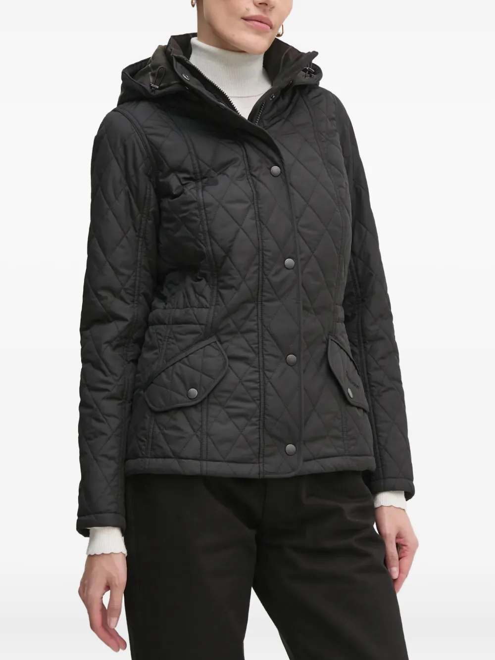 Barbour Millfire Diamond-quilted Jacket In Black