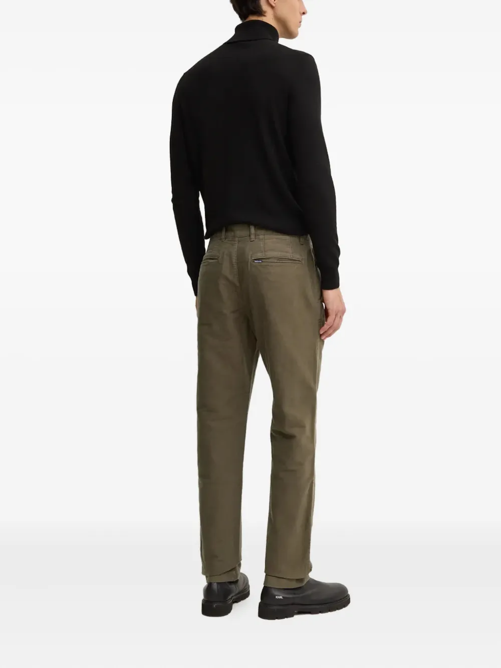 Barbour Katoenen broek met omgeslagen zoom Groen