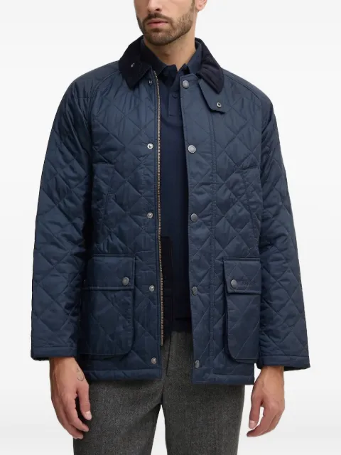 Barbour diamond-quilting corduroy-collar jacket