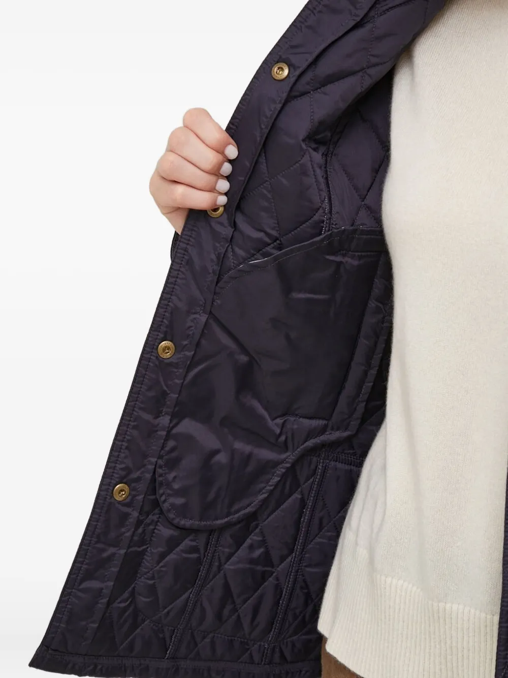Barbour Quilted Diamond-pattern Jacket In Blue