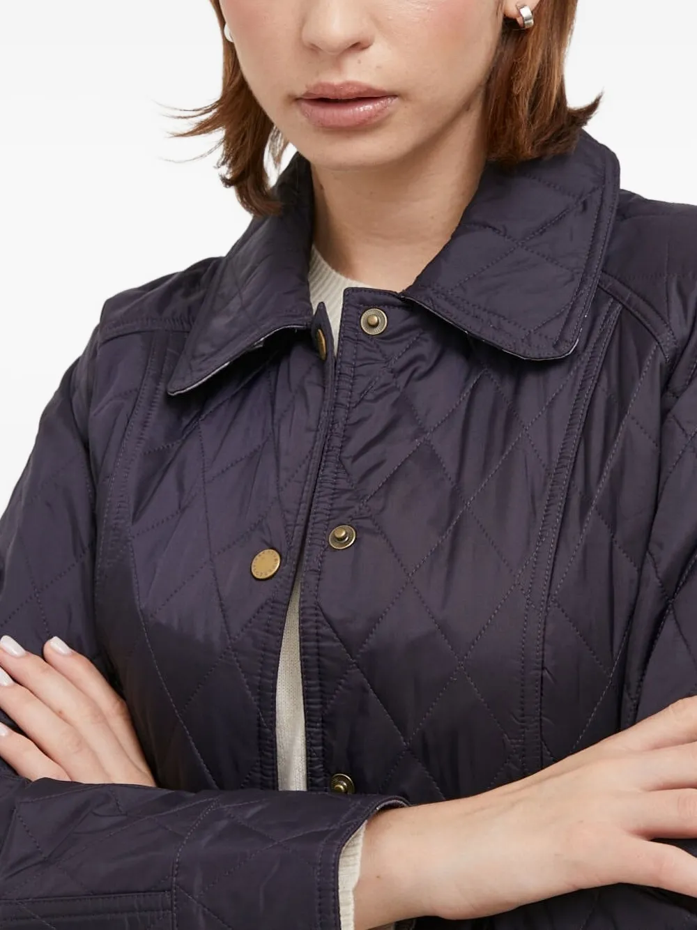 Barbour Quilted Diamond-pattern Jacket In Blue