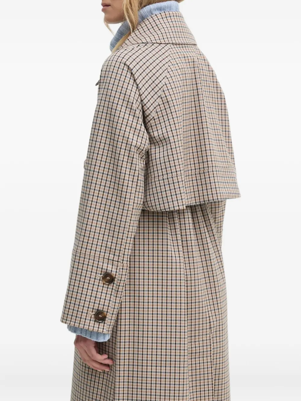 Barbour Beatrix Check Belted Trench Coat In Black