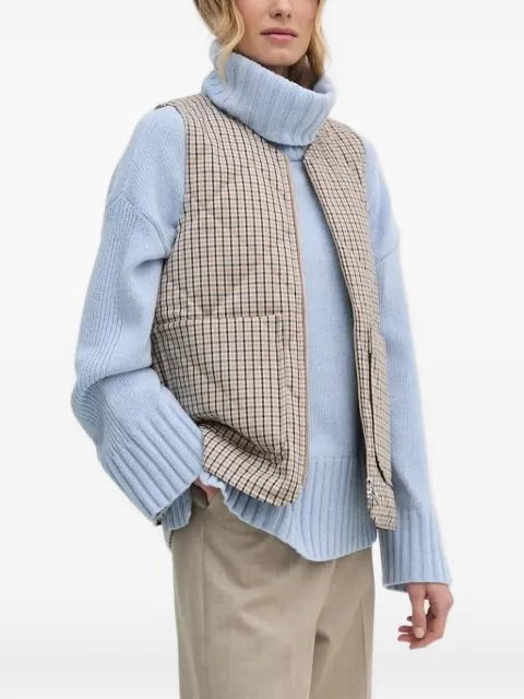 Barbour checked quilted vest