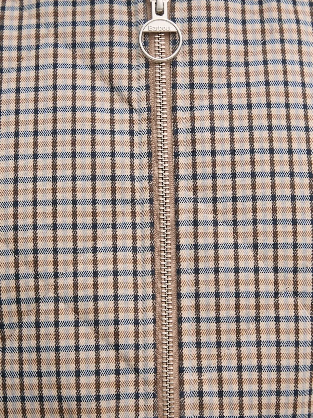 Barbour Checked Quilted Vest In Brown
