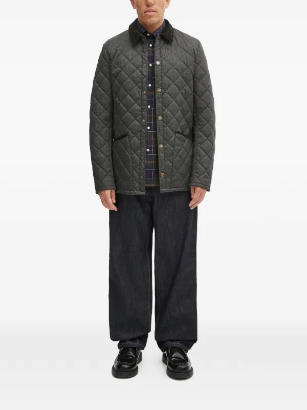 Barbour チェック キルティング ジャケット | グレー | FARFETCH JP