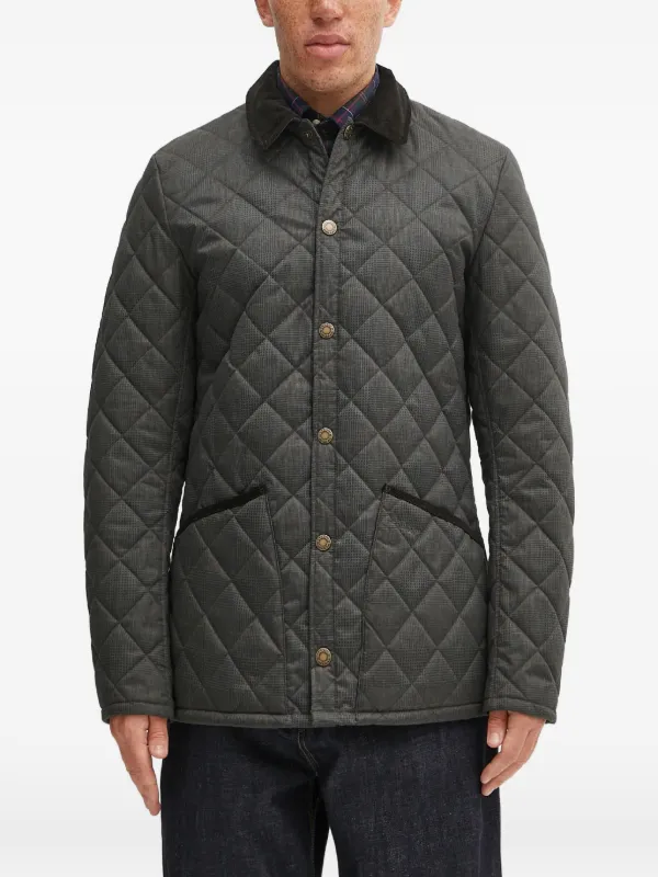 Barbour チェック キルティング ジャケット | グレー | FARFETCH JP